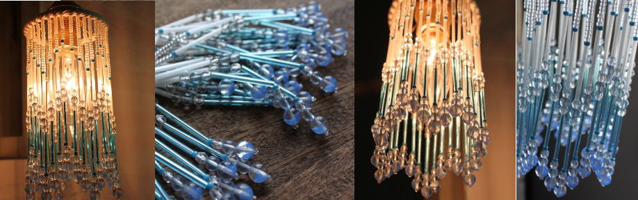 泡のようなビーズがかわいい照明