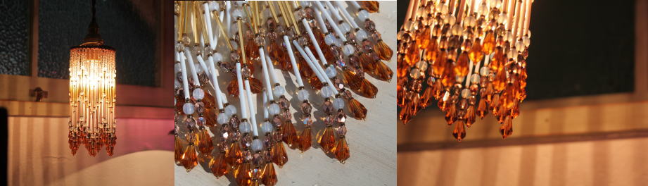 ブラウンカラーのビーズがおとなかわいい照明