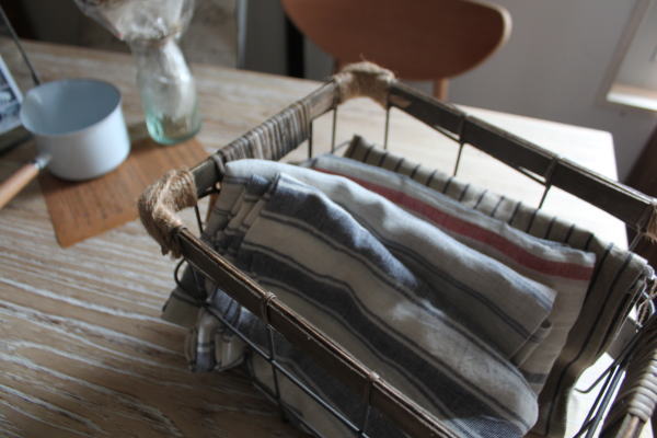 ナチュラルバスケット アイアン バンブー