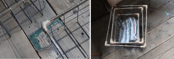 ナチュラルバスケット アイアン バンブー