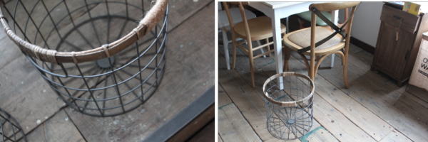 ナチュラルバスケット アイアン バンブー