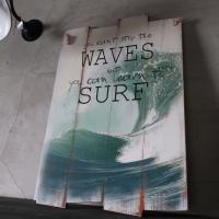 木の温もりのあるウッドボードアートパネル　サーフ