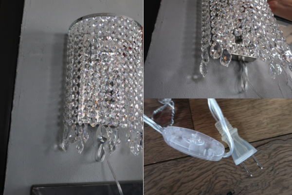 コンセント式のシャンデリア風ブラケットライト