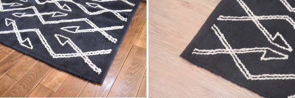 モダンから北欧まで様々なテイストの空間に取り入れやすい幾何学模様のラグ