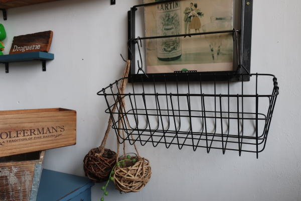 ハンキングバスケット アイアン グリーン インテリア