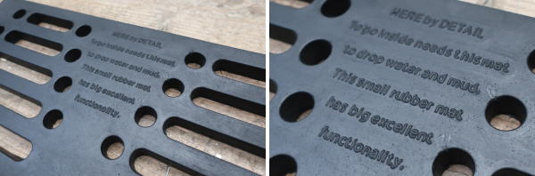 ラバー製で滑りにくく靴底の砂や泥など汚れを落とせる屋外用玄関マット