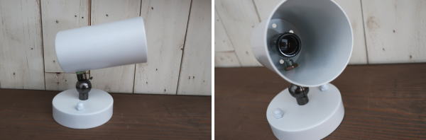 壁面に取り付けたE17タイプのスポットライト