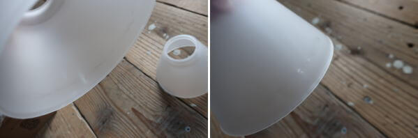 場所を選ばず使える　半透明のシンプルなガラスシェード