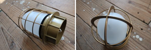 工業系イメージの 真鍮製のおしゃれな船舶直付けライトの販売