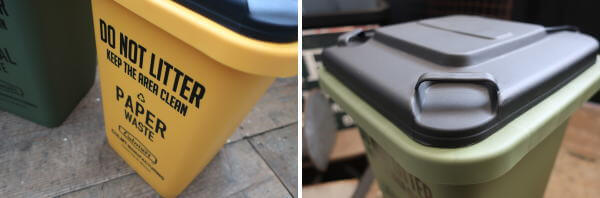 小ぶりなサイズ感が使いやすい　レタリングデザインがかわいいダストボックス・ゴミ箱