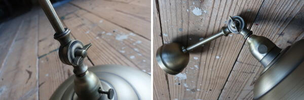 シェード付き アンティークゴールドカラーが雰囲気あるスティック可動シェードライト