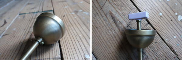 シェード付き アンティークゴールドカラーが雰囲気あるスティック可動シェードライト