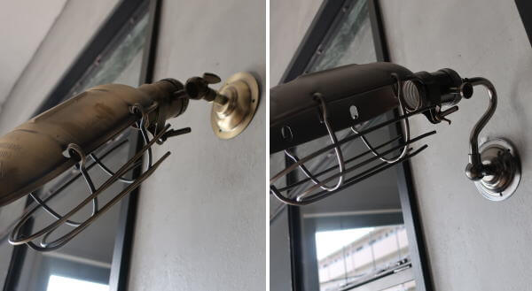 インダストリアルな雰囲気がかっこいいガード付の壁付けライト