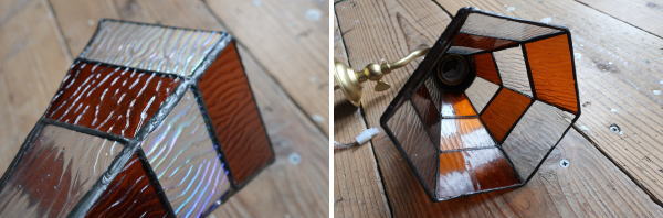 ステンドガラスの色と模様が美しい　可動式ステンドグラスランプブラケットライト