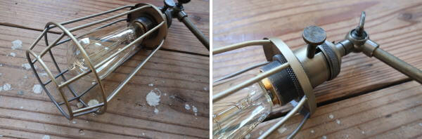 アンティーク風な風合いが魅力のメタルガード付きブラケットライト