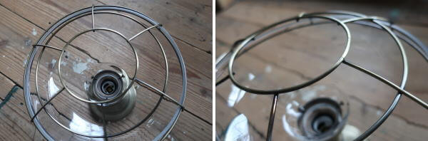 ガード付きガラスシェードの　直付け天井付けライトの販売