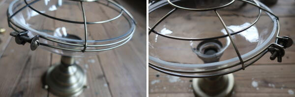 ガード付きガラスシェードの　直付け天井付けライトの販売