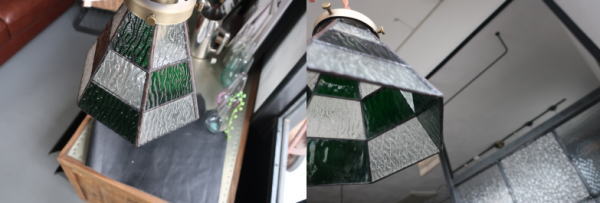 観葉植物とも似合う深いグリーンのステンドライト