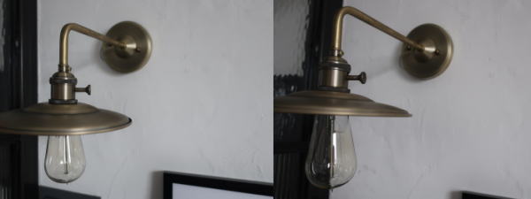 真鍮古色カラーが魅力的な壁付けライト