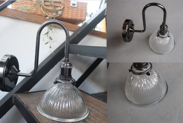 アンティーク風なガラスが魅力的な壁付けライト