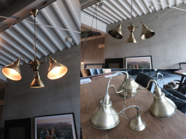 インダストリアルスタイルの天井照明 3灯タイプ