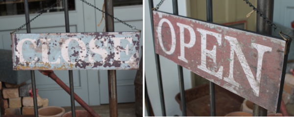 おしゃれショップのオープンサイン