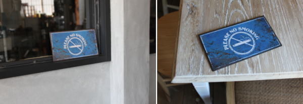 プレート アイアン 店舗禁煙