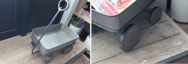 ジャンクな風合いと車輪がかわいいケース