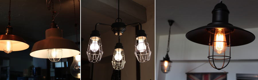 無骨でおしゃれなインダストリアル照明のイメージ写真,ヴィンテージ感のある空間づくりにおすすめの照明器具