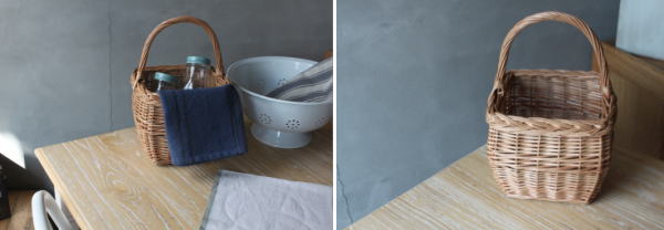 ナチュラルバスケットで収納