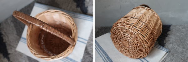 ラウンドデザインのカゴ