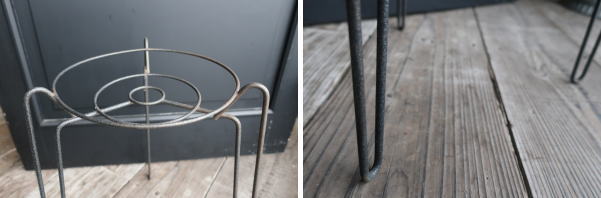 ジャンクガーデニングにお勧めなレトロアイアンスタンド付きホーローボウル