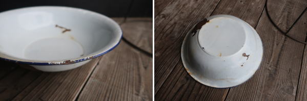 ジャンクガーデニングにお勧めなレトロアイアンスタンド付きホーローボウル