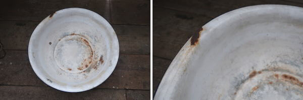 ジャンクな風合い　レトロホーローボウル 琺瑯ボウルの販売