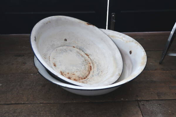 ジャンクな風合い　レトロホーローボウル 琺瑯ボウルの販売