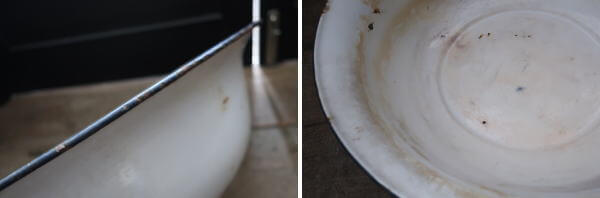 ジャンクな風合い　レトロホーローボウル 琺瑯ボウルの販売