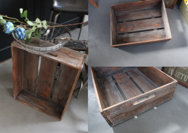 ガーデニングに使えるレトロ木箱