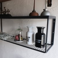 ワイヤー ウォールラック スチールシェルフ