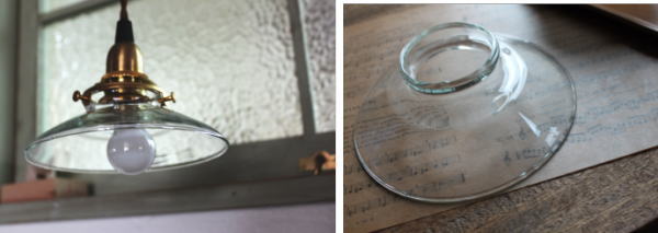 透明のミニサイズのガラスがかわいい照明