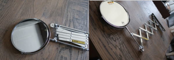 アームデザインがホテルのようなミラー