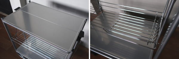 キッチンにトローリースチールワゴン