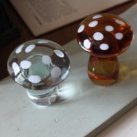 ガラスのきのこオブジェ