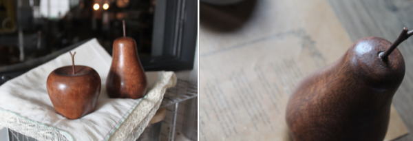 フルーツデザインの木製オブジェ